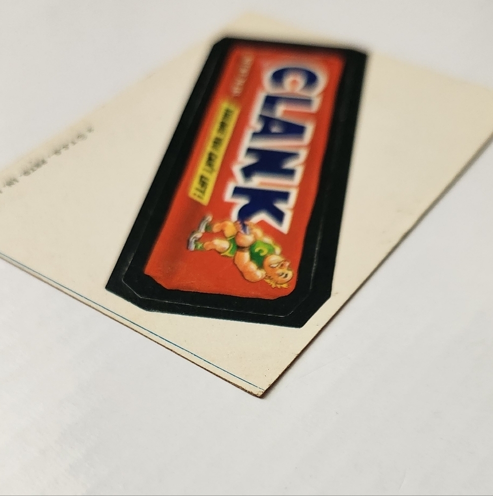 🏋 Vintage 1973 Wacky Packages Sticker - "Clank"  Candy Clark Bark Trading Card✨ - Picture 5 of 14